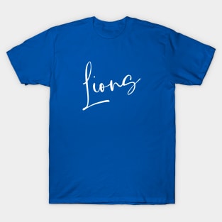 Lions Script Typography Team Name T-Shirt